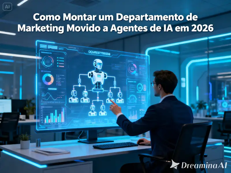 Como montar departamento de marketing com agentes de IA 2026 — guia completo